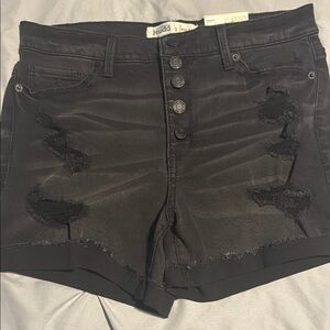 Mudd Women's Black Distressed Shorts